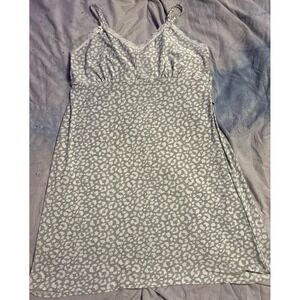 Rene Rofe Women's Soft Jersey Knit Light Grey‎ Cheetah Tank Short Nightgown, M